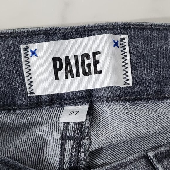 2/$20 Paige Verdugo Greystone Ankle Jeans Size 27 Raw Hem Distressed Flawed - Picture 3 of 8
